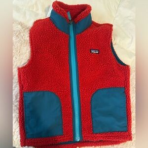 Patagonia Kid’s Fleece Vest in Red and Blue